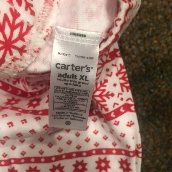 Carter’s Fair Isle Snowflake Winter Adult Christmas Matching Pajama Set XL NWOT - Picture 5 of 9